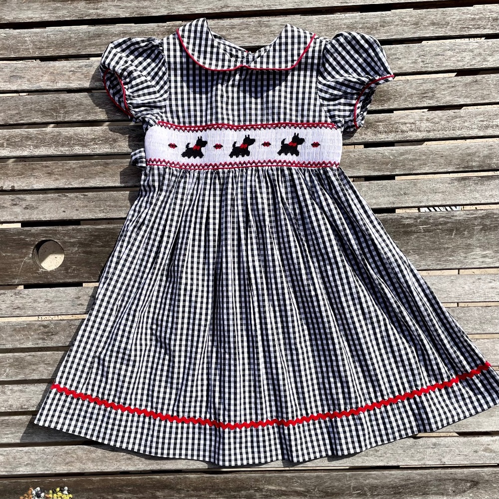 6X Marmellata Smocked Bodice w/ Scottie Dogs Dress